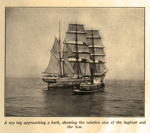 Sea Tug & Bark Showing The Relative Size